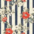 Americana, Stripes and Poppies Mural Wallpaper - pure wallpaper artwork