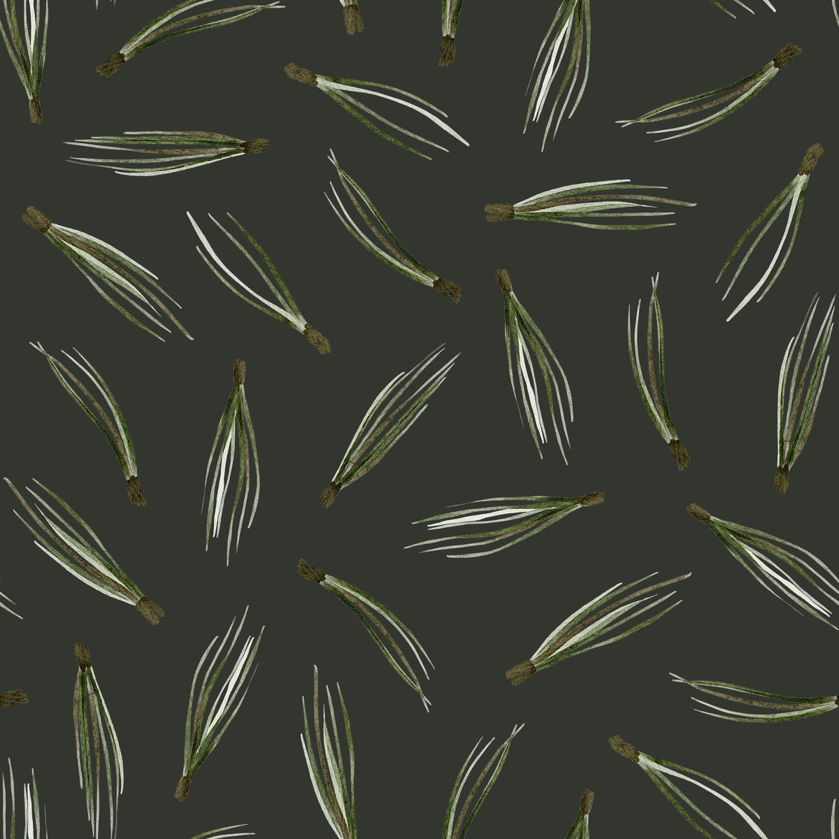 Pine Needles Dark Mural Wallpaper - pure wallpaper artwork