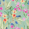 Flower Blush Mint Mural Wallpaper - pure wallpaper artwork