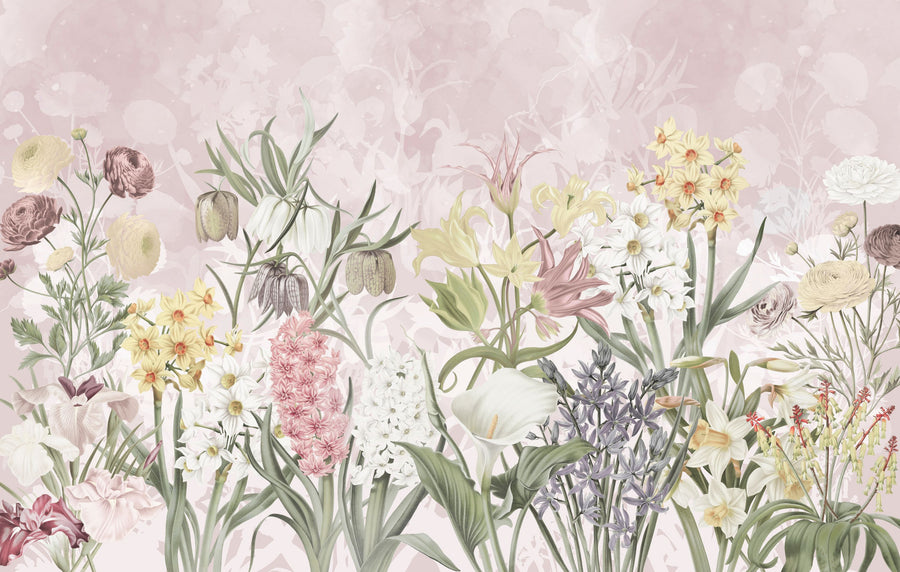 Happy Spring Flowers Mural Wallpaper - Edition 4