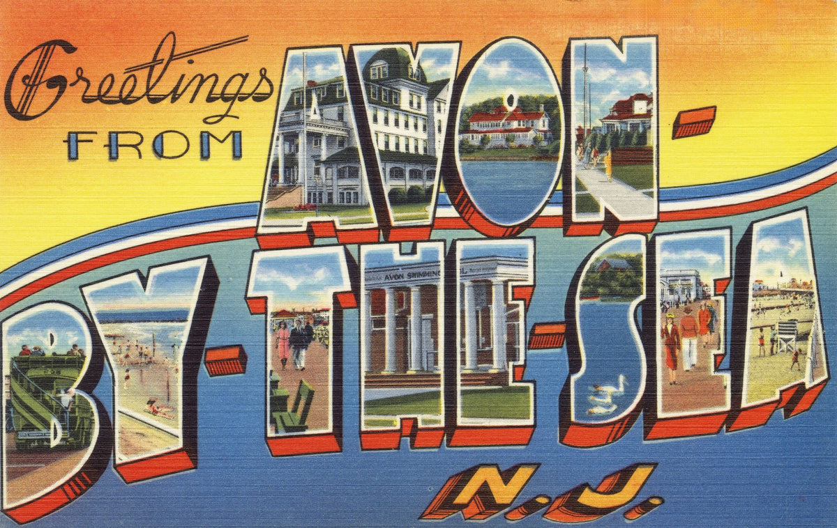 Greetings From Avon-by-the-sea Mural Wallpaper - pure wallpaper artwork