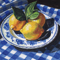 Lemons on a Blue Table Mural Wallpaper - pure wallpaper artwork