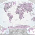 World Map Atlas Purple Mural Wallpaper - pure wallpaper artwork