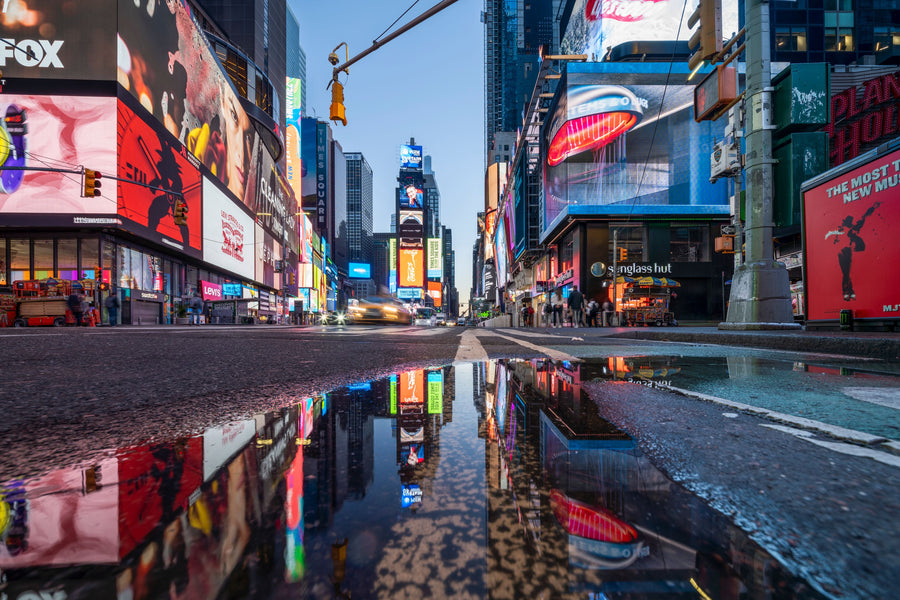 Reflecting on Times Square Mural Wallpaper