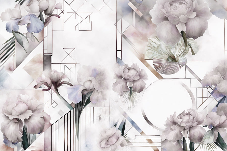 Watercolor Geometry Shine Mural Wallpaper