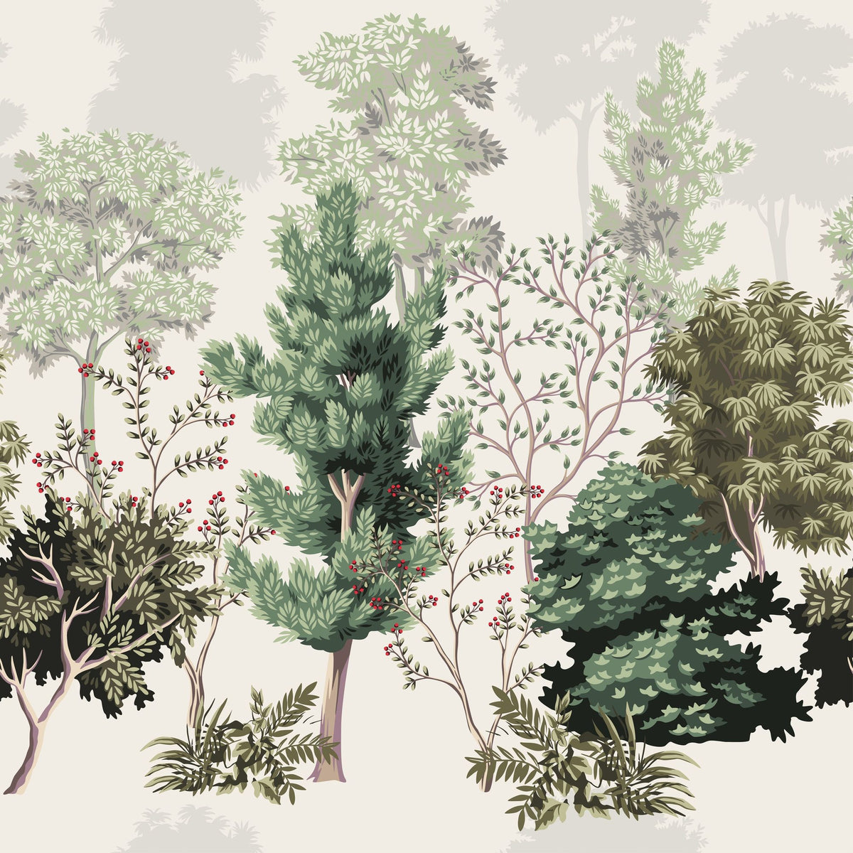 Taiga Trees Mural Wallpaper - pure wallpaper artwork