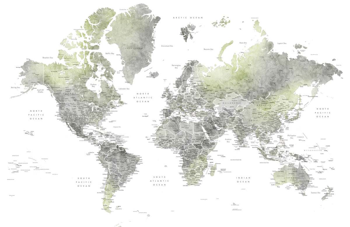 World Map Cities - Hollace Mural Wallpaper - pure wallpaper artwork