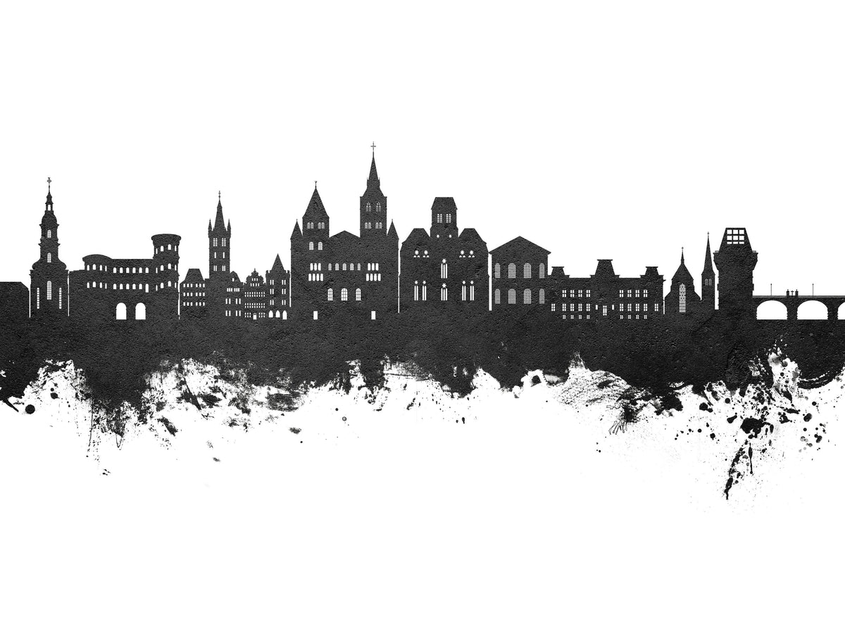 Trier Germany Skyline Black & White Mural Wallpaper - pure wallpaper artwork