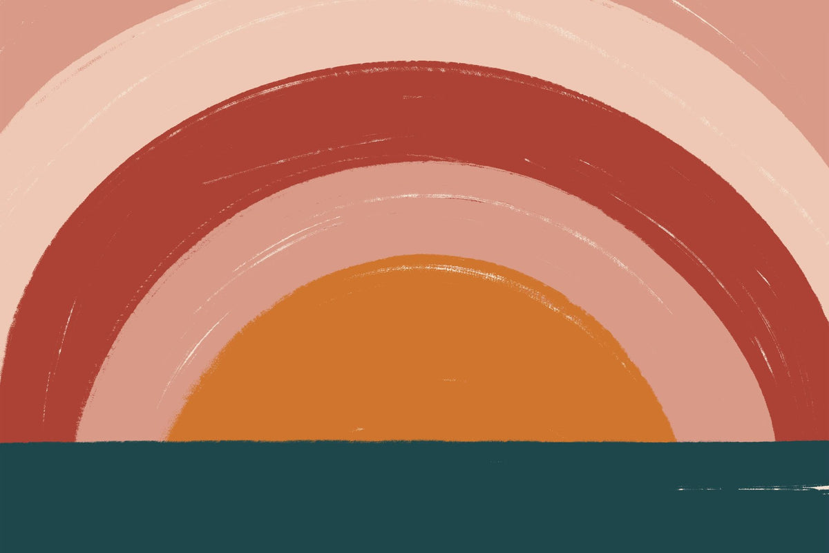 Ocean Rainbow Mural Wallpaper - pure wallpaper artwork
