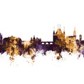 Thun Switzerland Skyline Purple & Gold Mural Wallpaper - pure wallpaper artwork