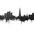 Reykjavík Skyline Black & White Mural Wallpaper - pure wallpaper artwork