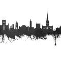 Norwich England Skyline Black & White Mural Wallpaper - pure wallpaper artwork