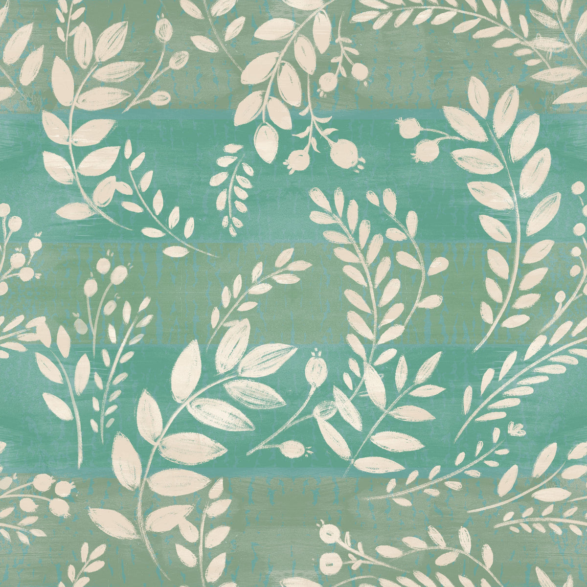 Harvest Sprig Blue Mural Wallpaper - pure wallpaper artwork