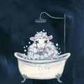 Sheep in Tub and Suds Texture Dark Mural Wallpaper - pure wallpaper artwork