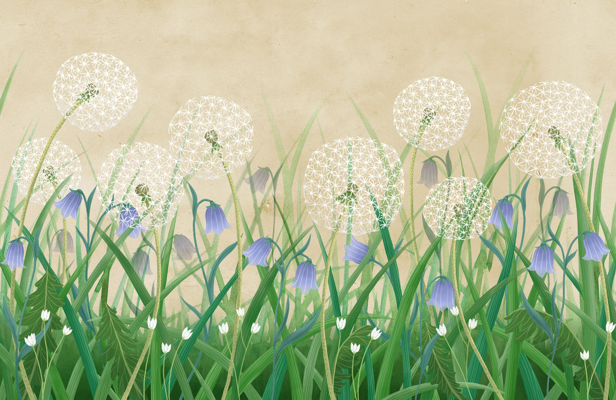 Dandelion Meadow, Sand Mural Wallpaper - pure wallpaper artwork