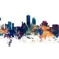 Knoxville Tennessee Skyline Blue & Bronze Mural Wallpaper - pure wallpaper artwork