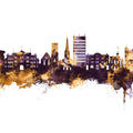 Maidstone England Skyline Purple & Gold Mural Wallpaper - pure wallpaper artwork