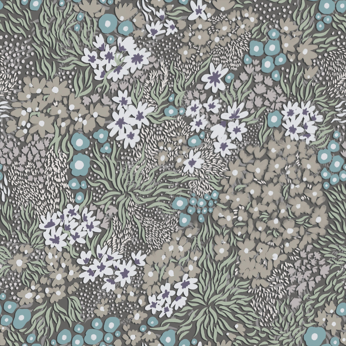 Floral Sparklers, Thyme Mural Wallpaper - pure wallpaper artwork