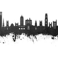 New Haven Connecticut Skyline Black & White Mural Wallpaper - pure wallpaper artwork