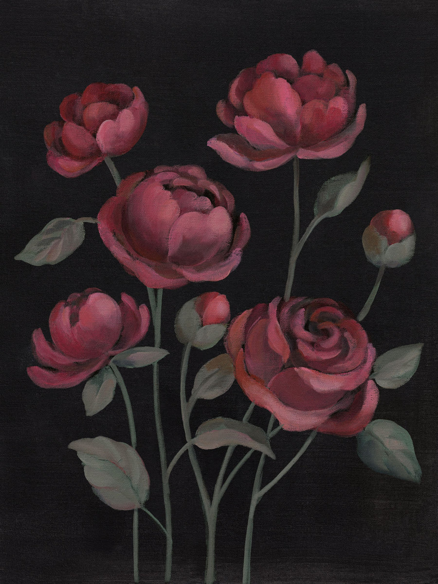 Burgundy Bloom II Mural Wallpaper