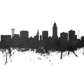 Lincoln Nebraska Skyline Black & White Mural Wallpaper - pure wallpaper artwork