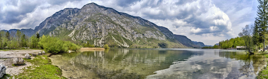 Azure Alpine Mirror Mural Wallpaper