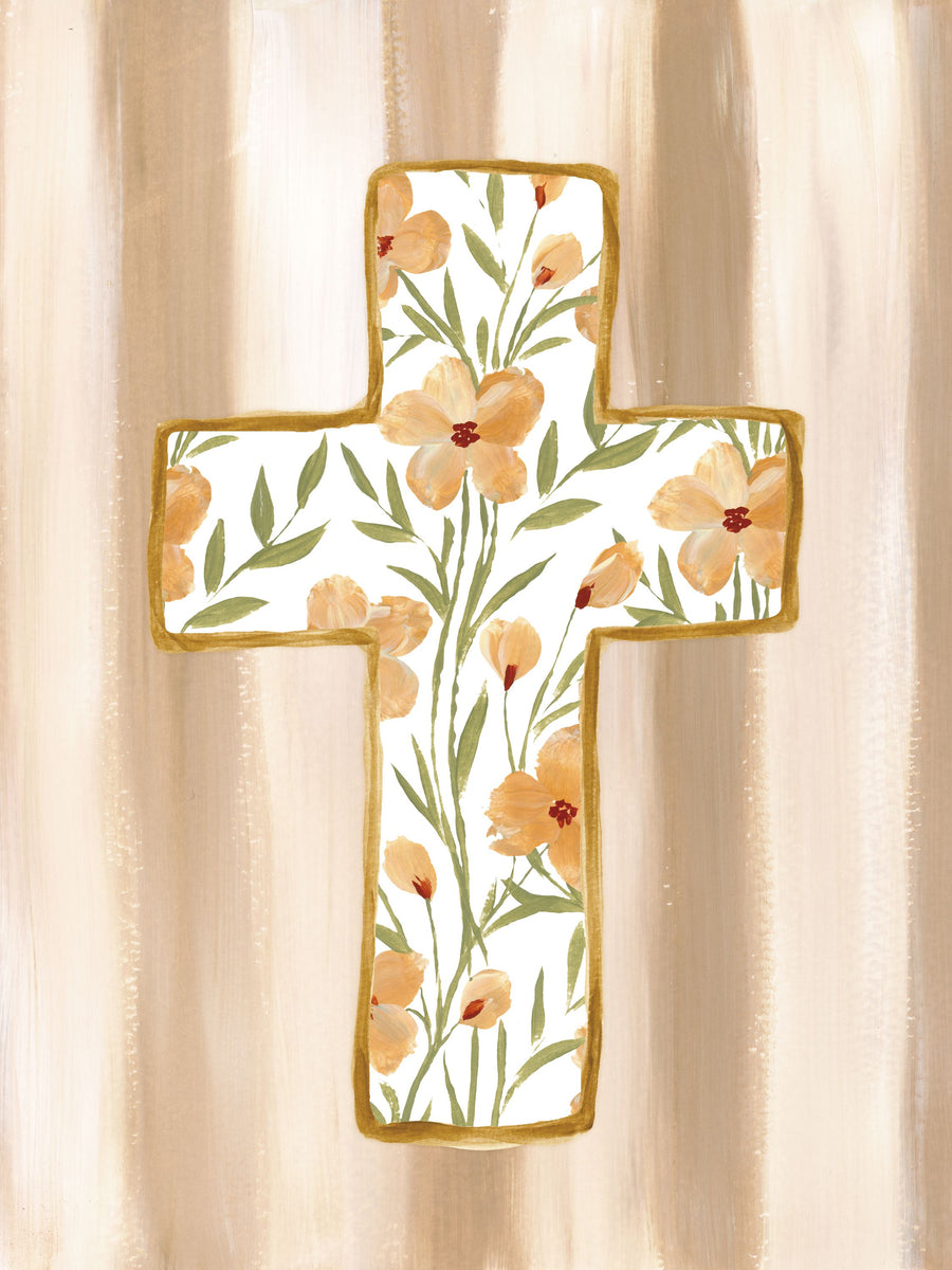 Floral Cross I Mural Wallpaper