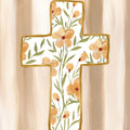 Floral Cross I Mural Wallpaper - pure wallpaper artwork
