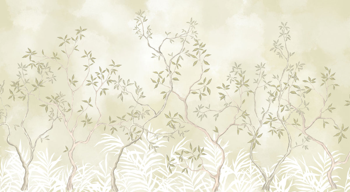 Watercolor Botanicals Mural Wallpaper - pure wallpaper artwork