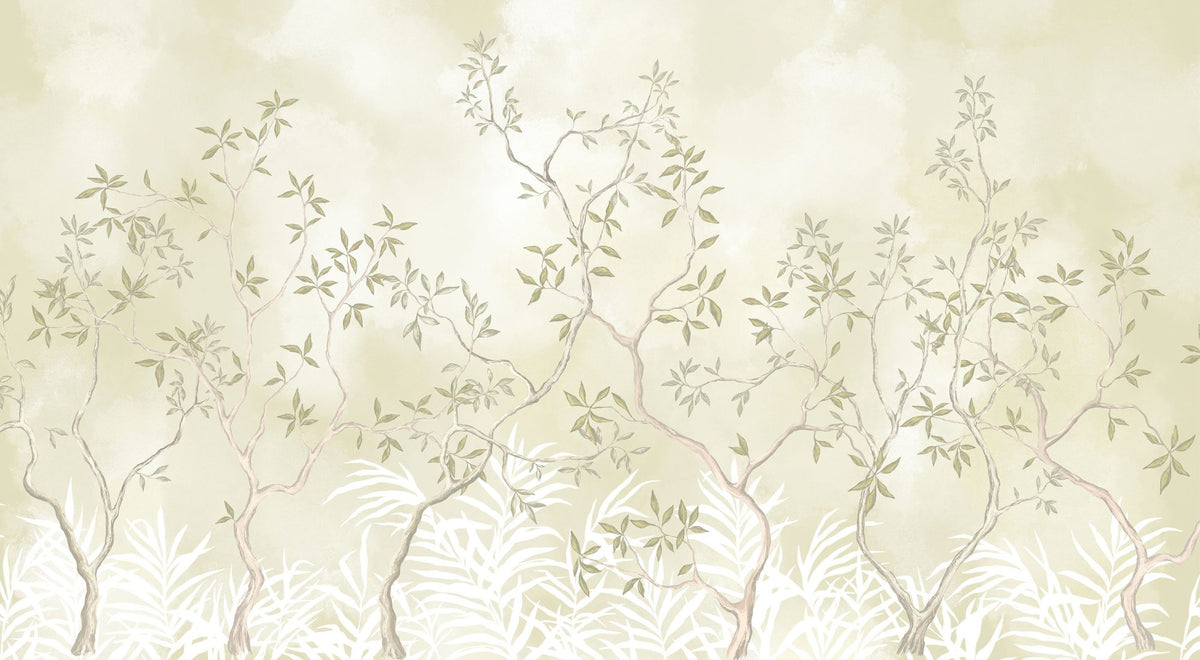 Watercolor Botanicals Mural Wallpaper - pure wallpaper artwork
