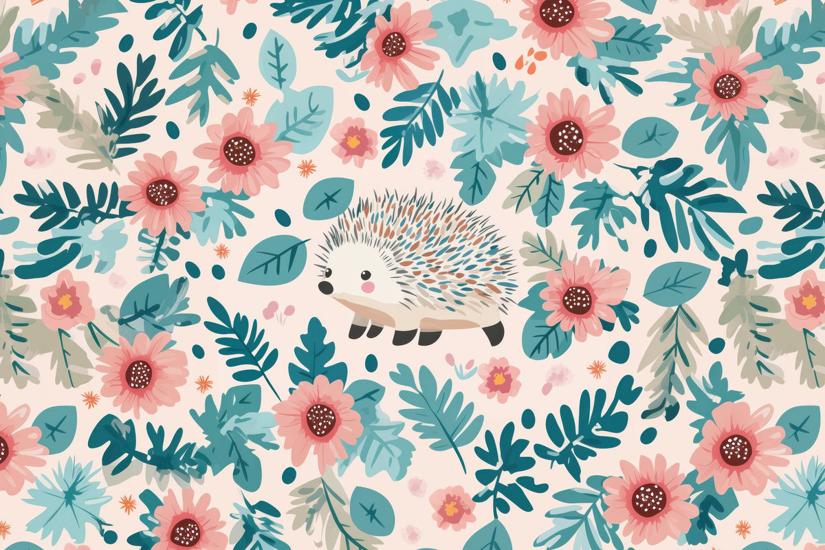 Hedgehog Walk Mural Wallpaper - pure wallpaper artwork