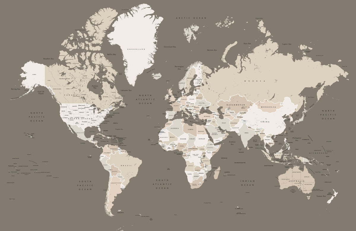 World Map - Earp Mural Wallpaper - pure wallpaper artwork
