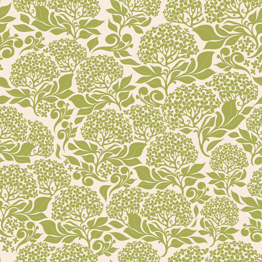 Hydrangea, Fresh Green Mural Wallpaper
