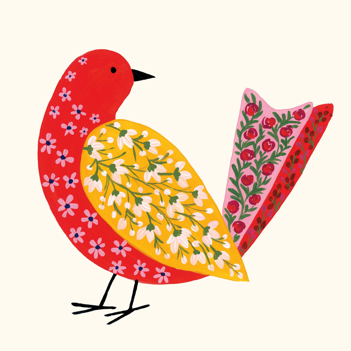 Blooming Bird I Mural Wallpaper - pure wallpaper artwork