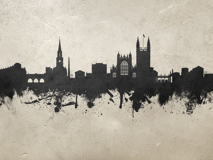 Bath England Skyline Concrete Mural Wallpaper