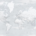World Map Cities - Maeli Cold Mural Wallpaper - pure wallpaper artwork