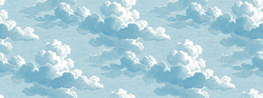 Cloud Wallpaper Mural – Sky Wall Mural – Intaglio Clouds, Washed Demin printable artwork