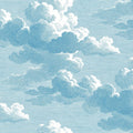 Intaglio Clouds, Washed Demin Mural Wallpaper - pure wallpaper artwork