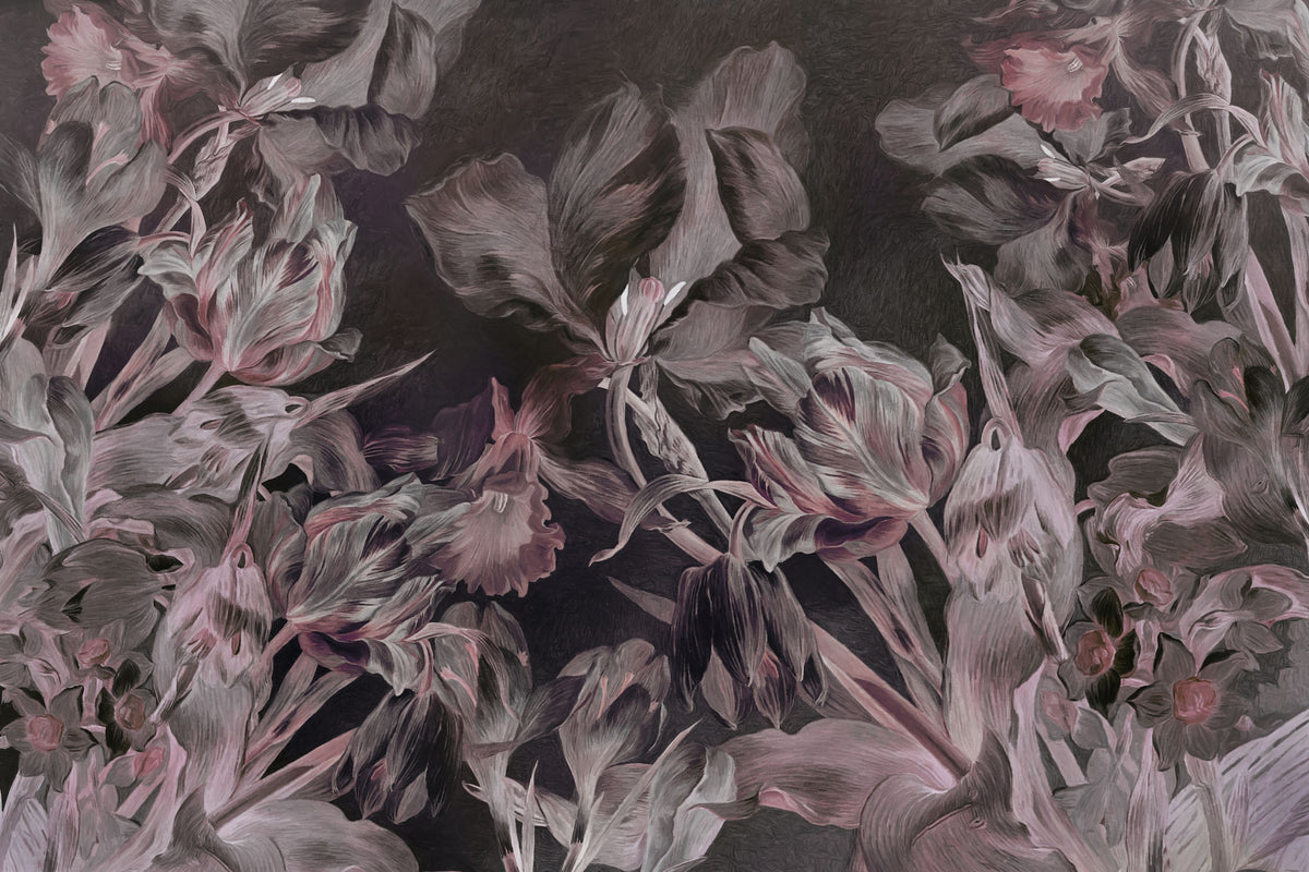 Tulips Feast, Night Mural Wallpaper - pure wallpaper artwork