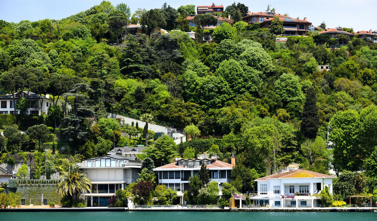 Lakeside Village Retreat Mural Wallpaper - pure wallpaper artwork