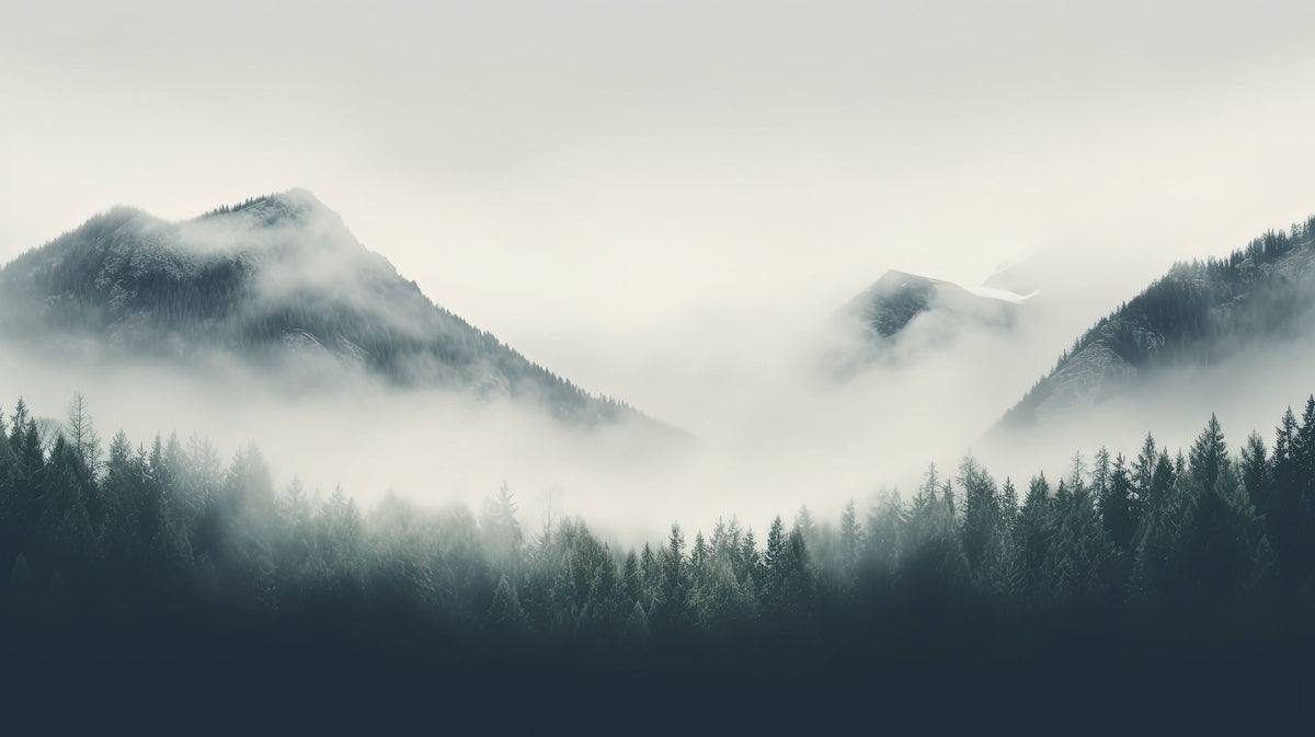Winter Mountain View Mural Wallpaper - pure wallpaper artwork