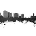 Spokane Washington Skyline Black & White Mural Wallpaper - pure wallpaper artwork