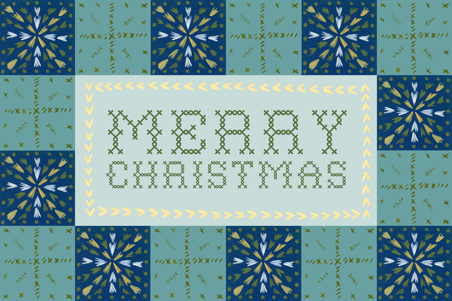 Quilted Christmas IV Mural Wallpaper