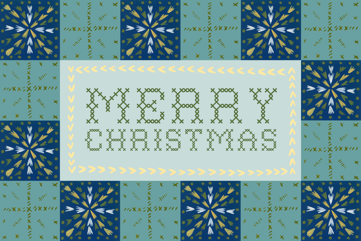 Quilted Christmas IV Mural Wallpaper - pure wallpaper artwork