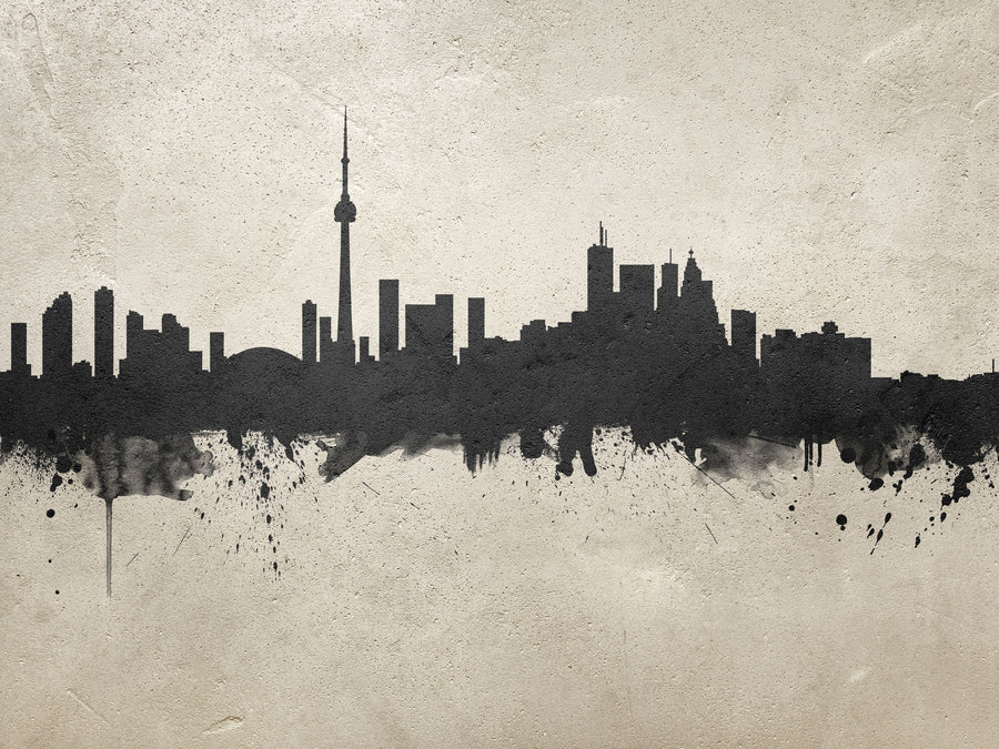 Toronto Canada Skyline Concrete Mural Wallpaper