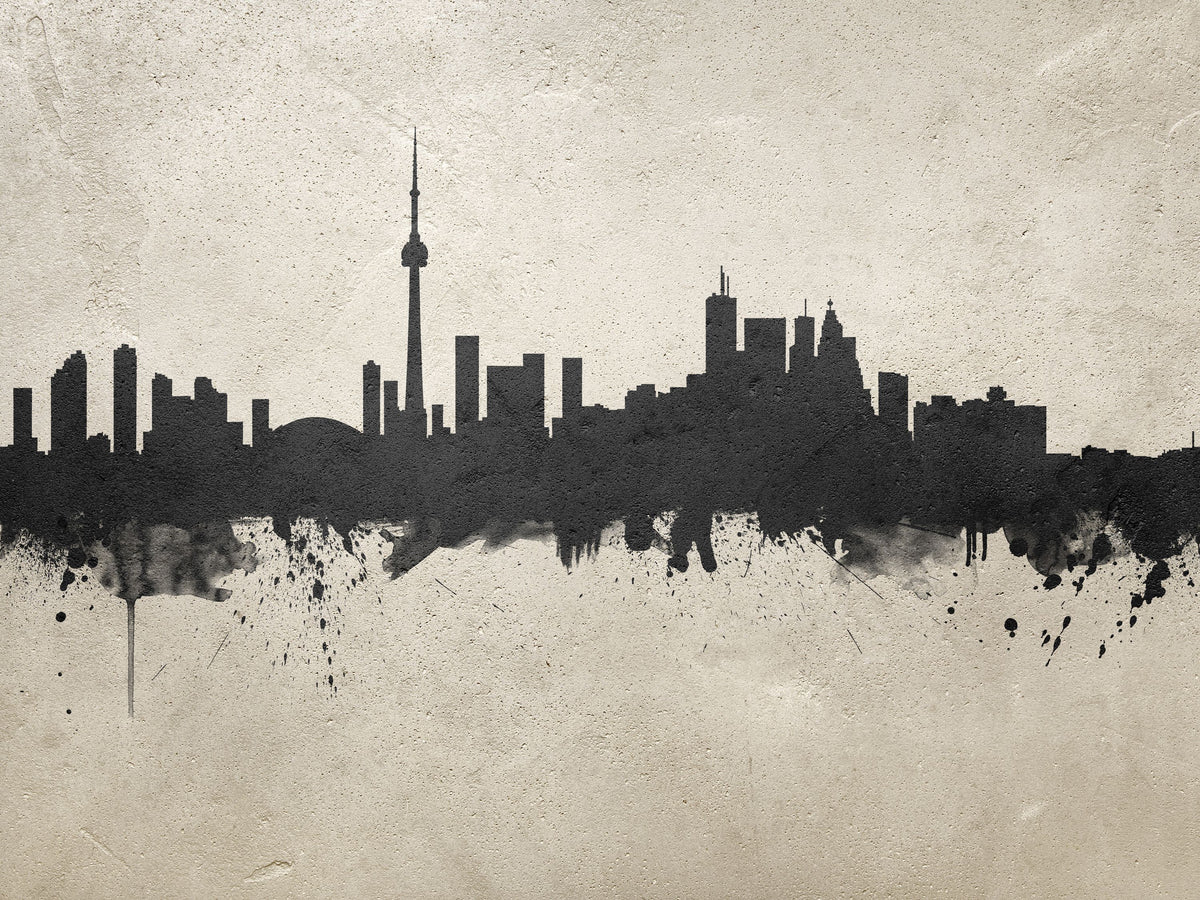 Toronto Canada Skyline Concrete Mural Wallpaper - pure wallpaper artwork