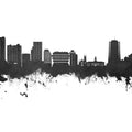 Stamford Connecticut Skyline Black & White Mural Wallpaper - pure wallpaper artwork