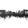 Tuscaloosa Alabama Skyline Black & White Mural Wallpaper - pure wallpaper artwork