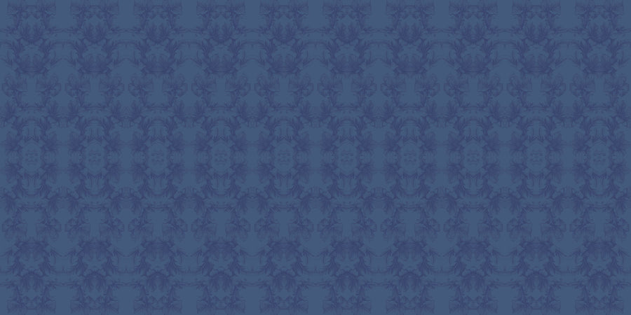 Flower Bridges Small Blue Mural Wallpaper