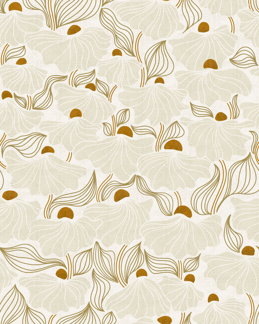 Natural Flow Meadow, Ivory Mural Wallpaper